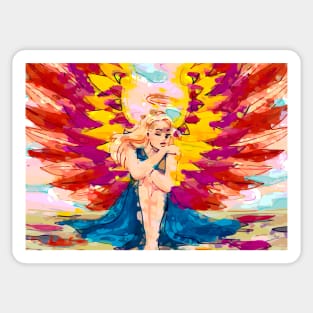 Watercolor Angel Sticker